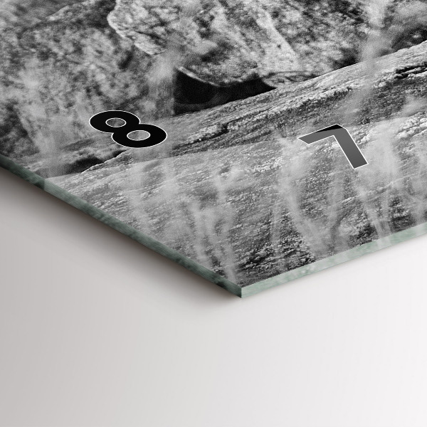 Ceas orizontale de perete din sticlă Rezumat - Leu