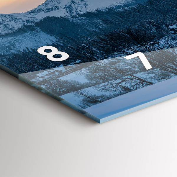 Ceas orizontale de perete din sticlă Peisaj montan