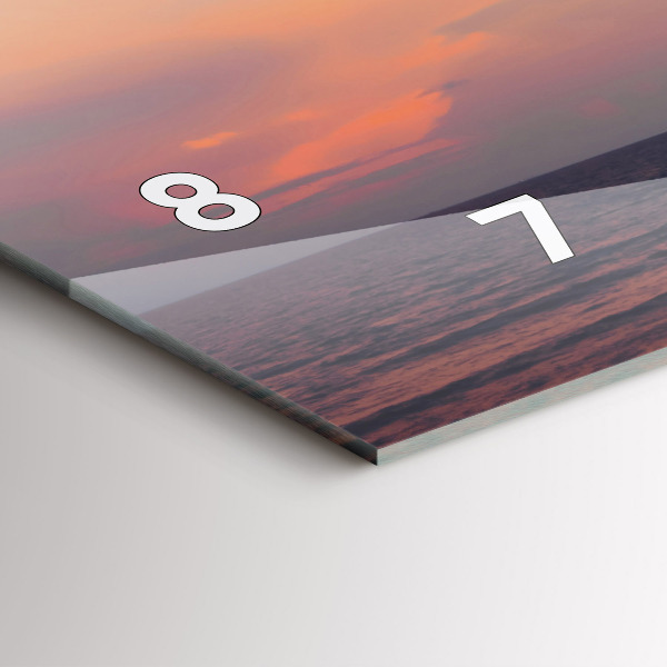 Ceas orizontale de perete din sticlă Surfing pe plajă