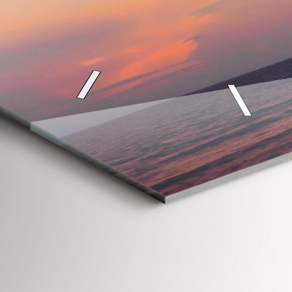 Ceas orizontale de perete din sticlă Surfing pe plajă