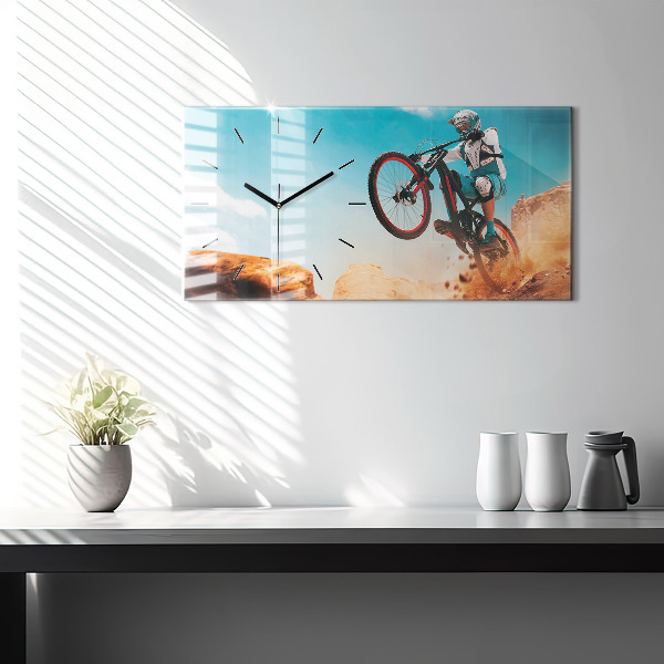 Ceas orizontale de perete din sticlă Cascader și adrenalină