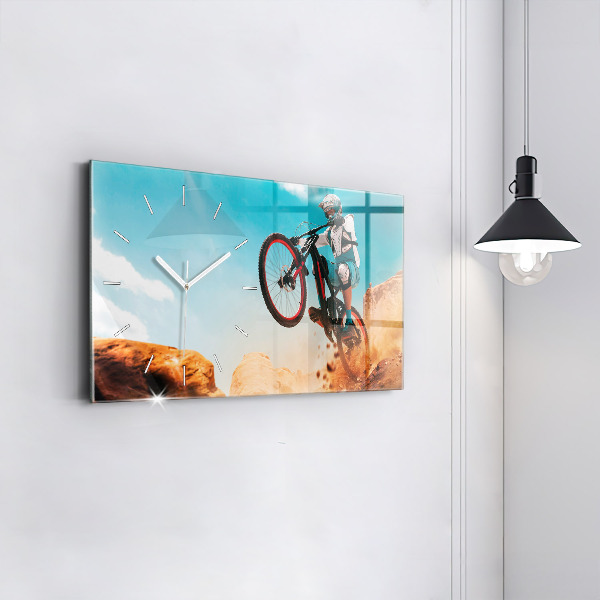 Ceas orizontale de perete din sticlă Cascader și adrenalină