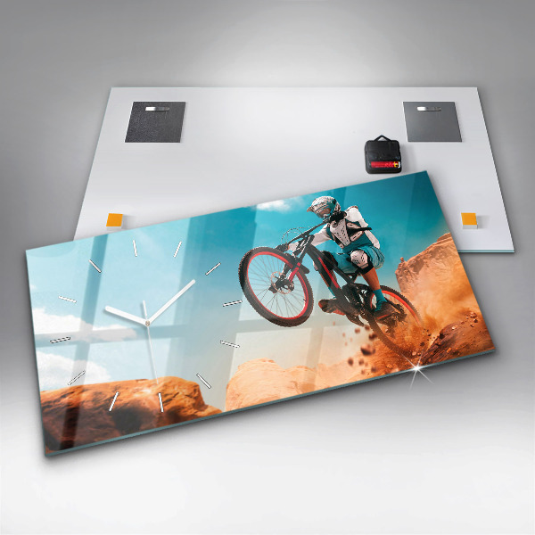 Ceas orizontale de perete din sticlă Cascader și adrenalină