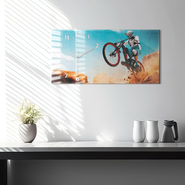 Ceas orizontale de perete din sticlă Cascader și adrenalină