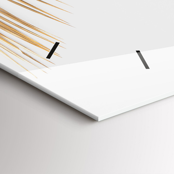 Ceas orizontale de perete din sticlă Frunze tropicale