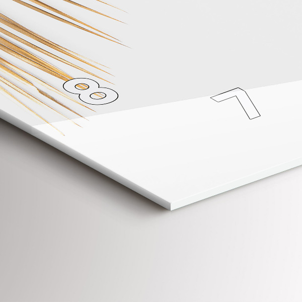 Ceas orizontale de perete din sticlă Frunze tropicale