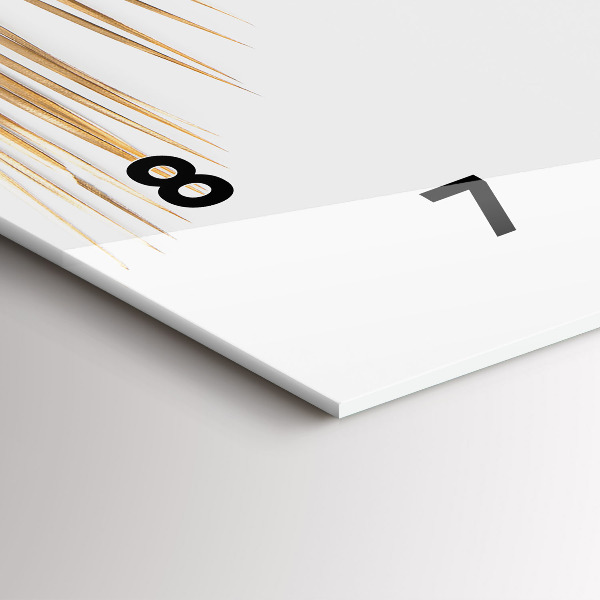 Ceas orizontale de perete din sticlă Frunze tropicale