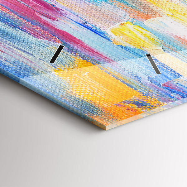 Ceas orizontale de perete din sticlă Cuplu în ploaie