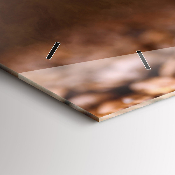 Ceas orizontale de perete din sticlă Boabe de cafea