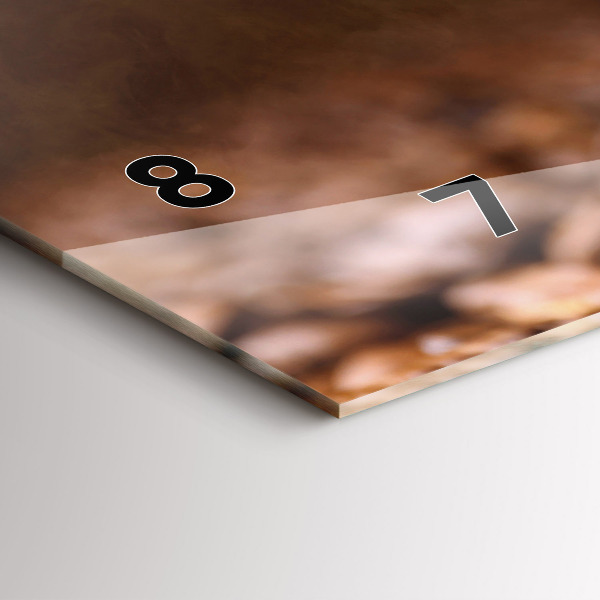 Ceas orizontale de perete din sticlă Boabe de cafea