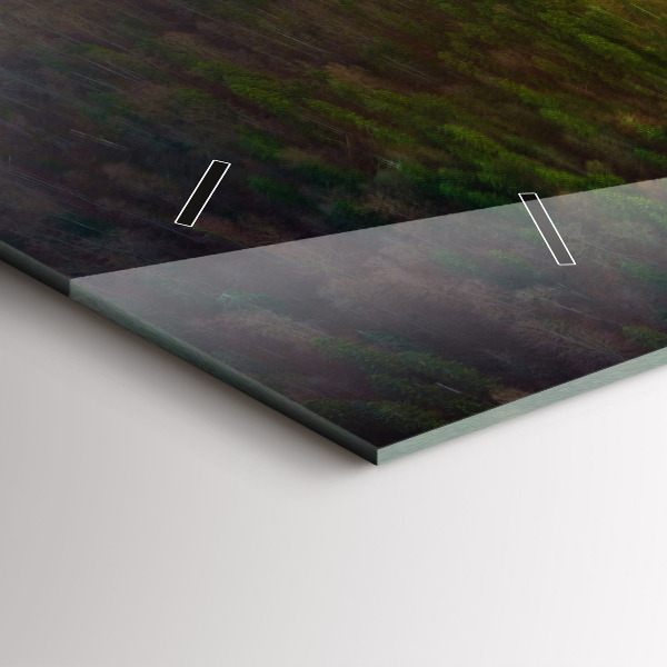 Ceas orizontale de perete din sticlă Apus peste munți