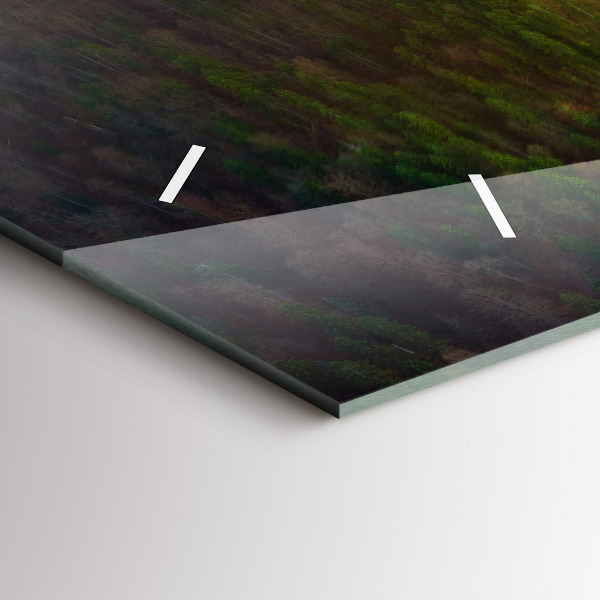 Ceas orizontale de perete din sticlă Apus peste munți