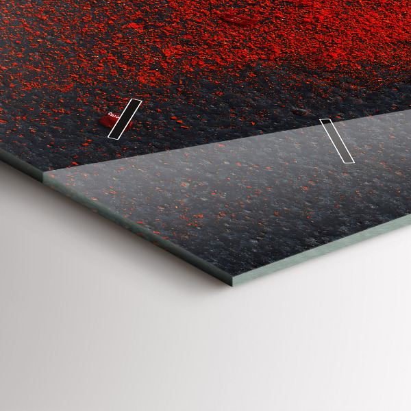 Ceas orizontale de perete din sticlă Condiment roșu