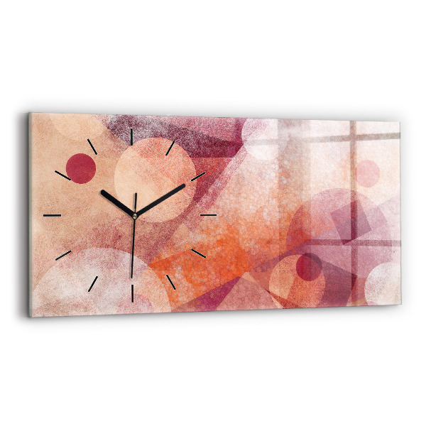 Ceas orizontale de perete din sticlă Abstracția geometrică
