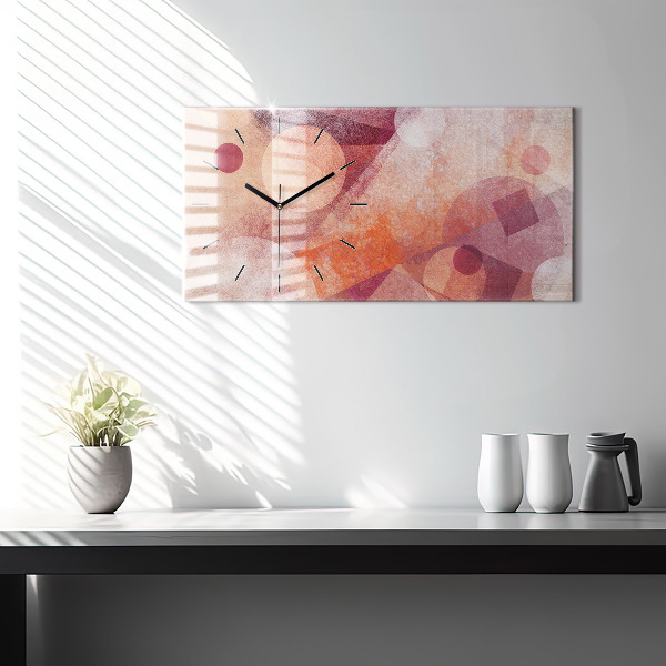 Ceas orizontale de perete din sticlă Abstracția geometrică