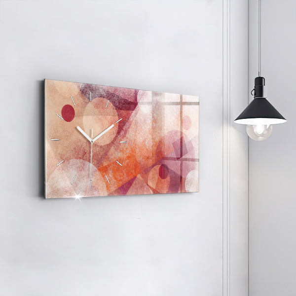 Ceas orizontale de perete din sticlă Abstracția geometrică