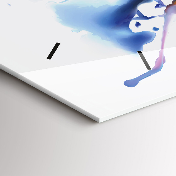 Ceas orizontale de perete din sticlă Leul – acuarelă