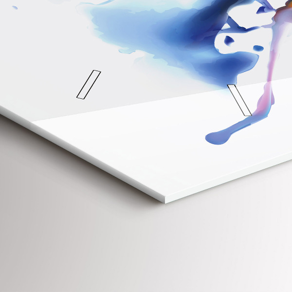 Ceas orizontale de perete din sticlă Leul – acuarelă