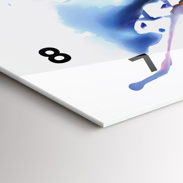 Ceas orizontale de perete din sticlă Leul – acuarelă