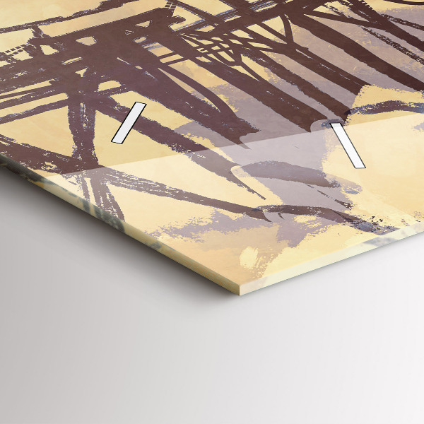 Ceas orizontale de perete din sticlă Omul pe podul vechi