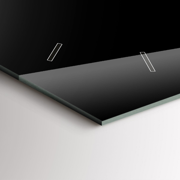 Ceas orizontale de perete din sticlă Abstracția metalului negru