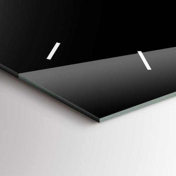 Ceas orizontale de perete din sticlă Abstracția metalului negru