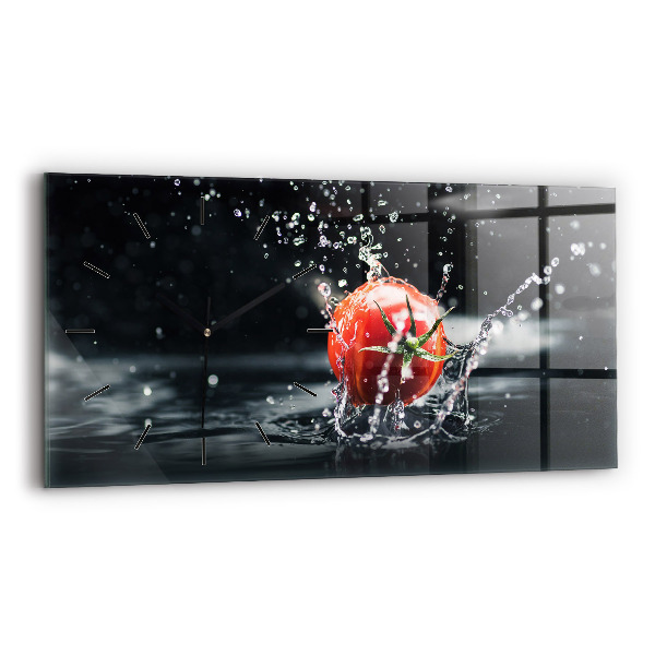 Ceas orizontale de perete din sticlă Roșie