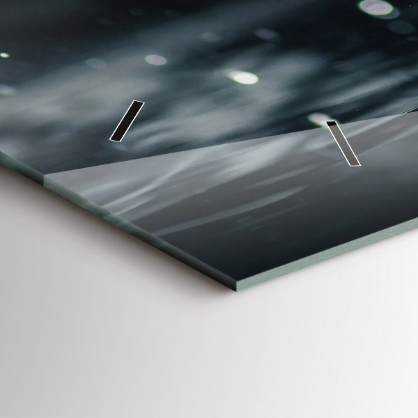 Ceas orizontale de perete din sticlă Roșie