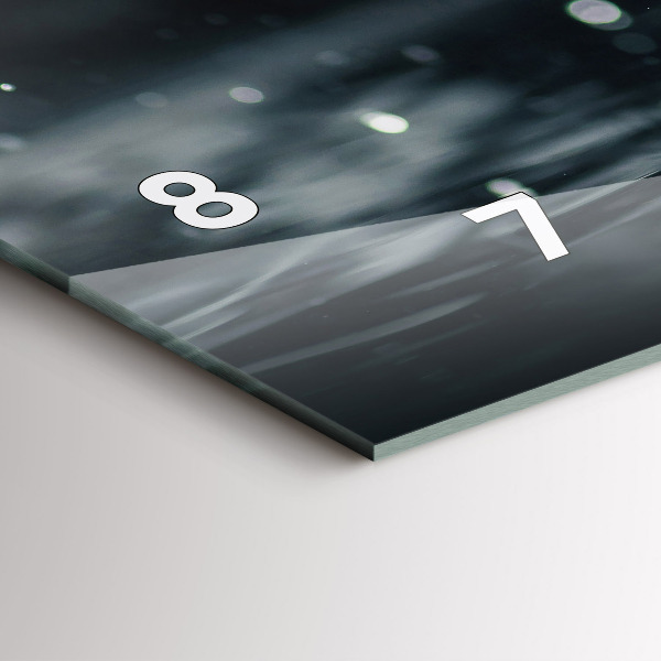 Ceas orizontale de perete din sticlă Roșie