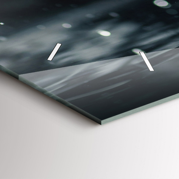 Ceas orizontale de perete din sticlă Roșie