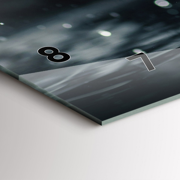 Ceas orizontale de perete din sticlă Roșie