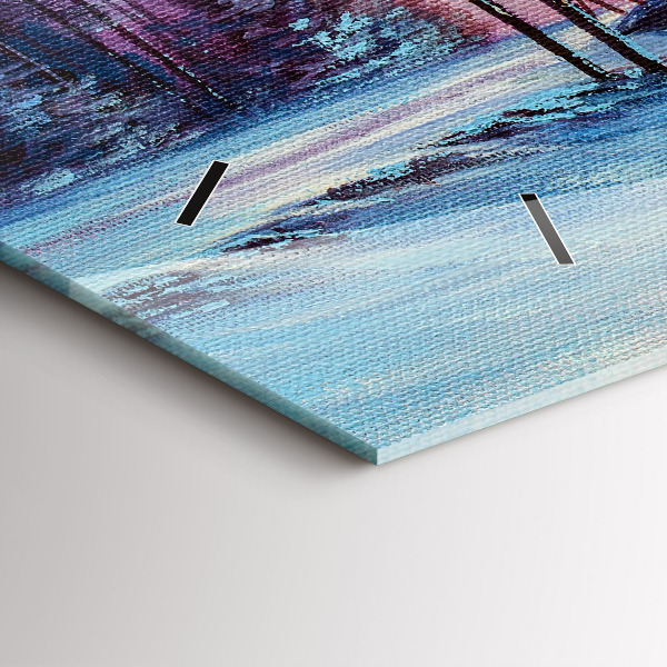 Ceas orizontale de perete din sticlă Pom de Crăciun și pod