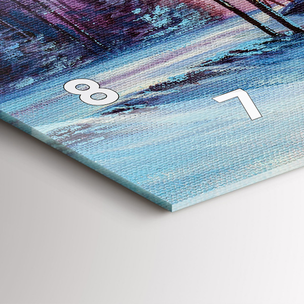 Ceas orizontale de perete din sticlă Pom de Crăciun și pod