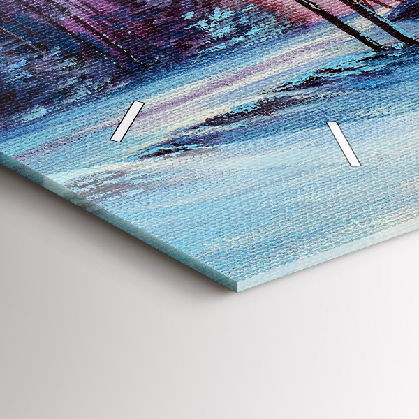 Ceas orizontale de perete din sticlă Pom de Crăciun și pod