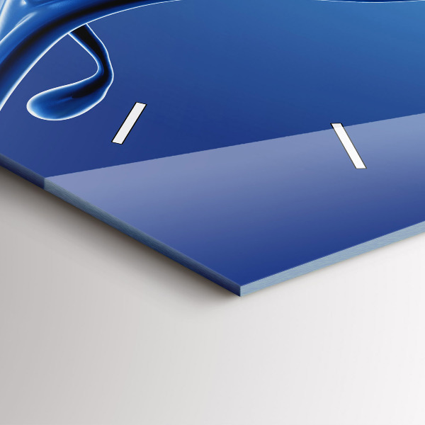 Ceas orizontale de perete din sticlă Abstracție lichidă