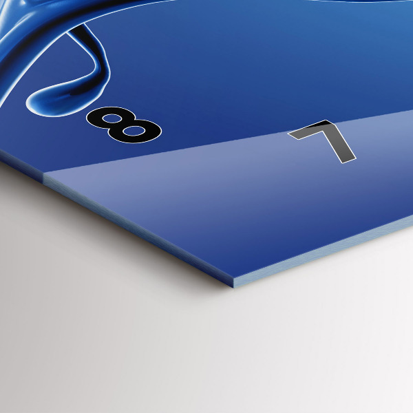 Ceas orizontale de perete din sticlă Abstracție lichidă