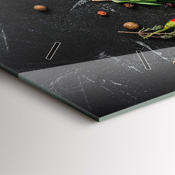 Ceas orizontale de perete din sticlă Condimente pe blat