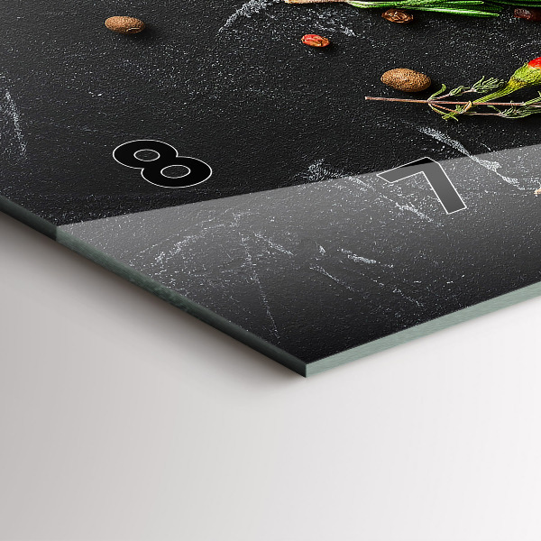 Ceas orizontale de perete din sticlă Condimente pe blat