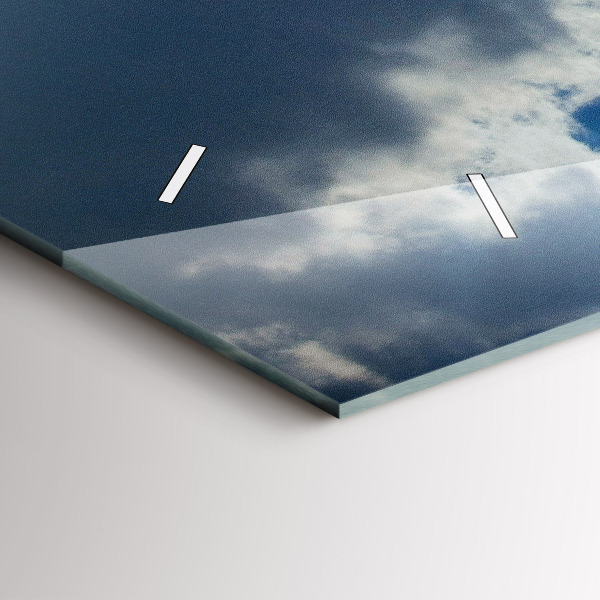 Ceas orizontale de perete din sticlă Steagul polonez pe cer