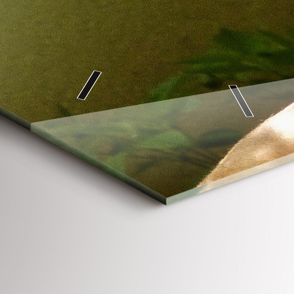 Ceas orizontale de perete din sticlă Portretul unui leu