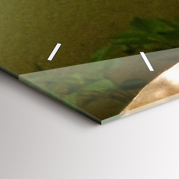 Ceas orizontale de perete din sticlă Portretul unui leu