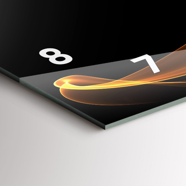 Ceas orizontale de perete din sticlă Linii portocalii