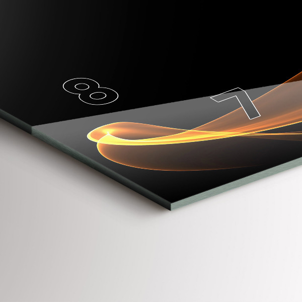 Ceas orizontale de perete din sticlă Linii portocalii