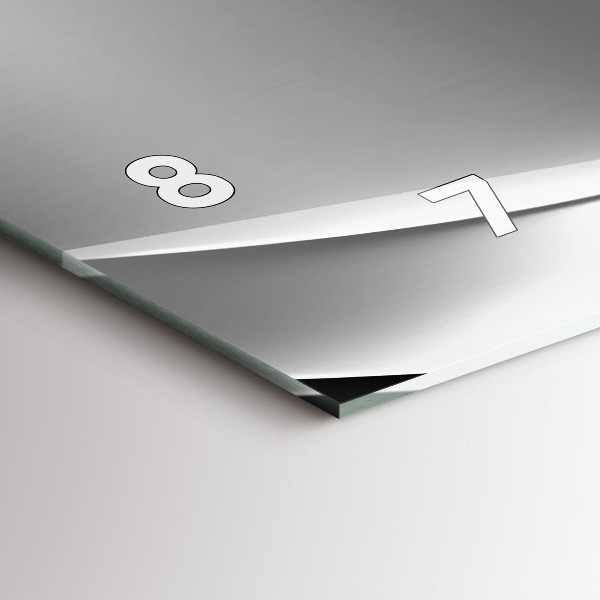 Ceas orizontale de perete din sticlă Abstracția argintului