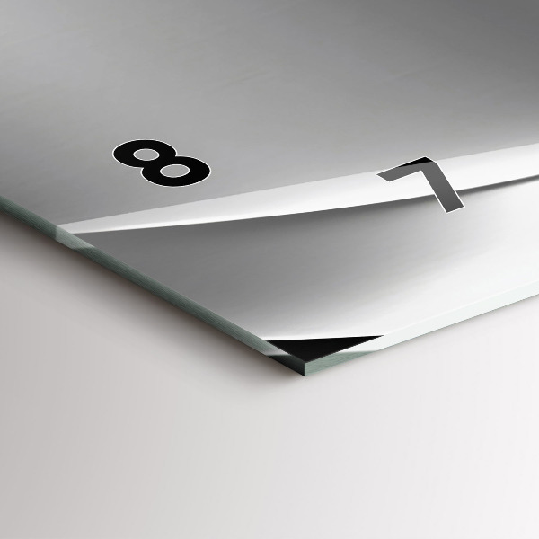 Ceas orizontale de perete din sticlă Abstracția argintului