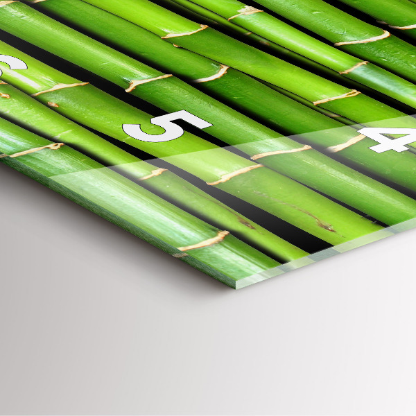 Ceas pătrat de perete din sticlă bambus asiatic