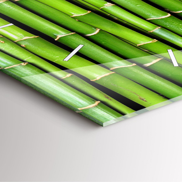 Ceas pătrat de perete din sticlă bambus asiatic