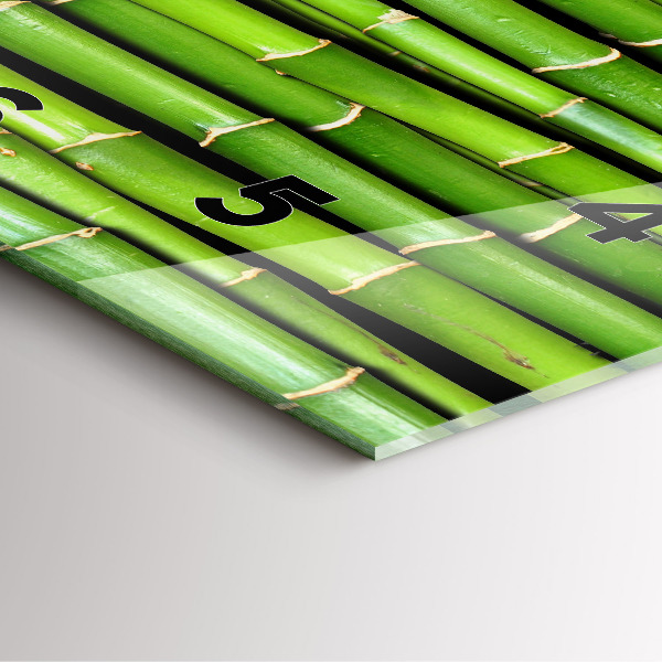 Ceas pătrat de perete din sticlă bambus asiatic