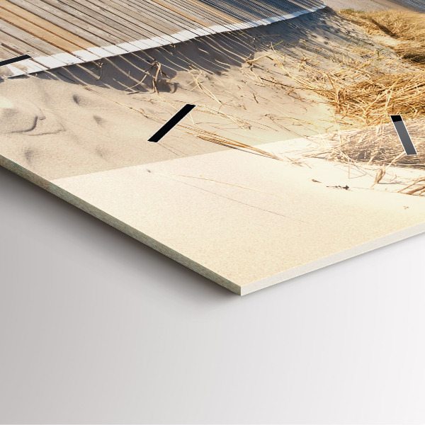 Ceas pătrat de perete din sticlă Vedere la plajă