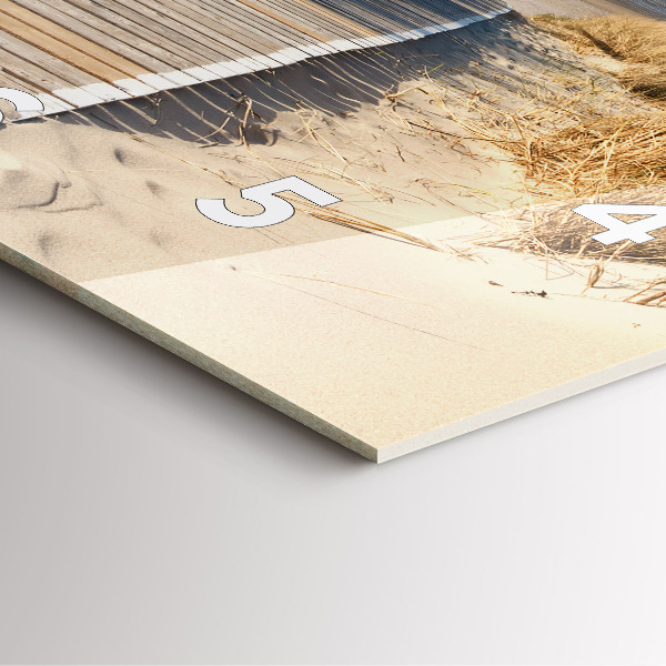 Ceas pătrat de perete din sticlă Vedere la plajă